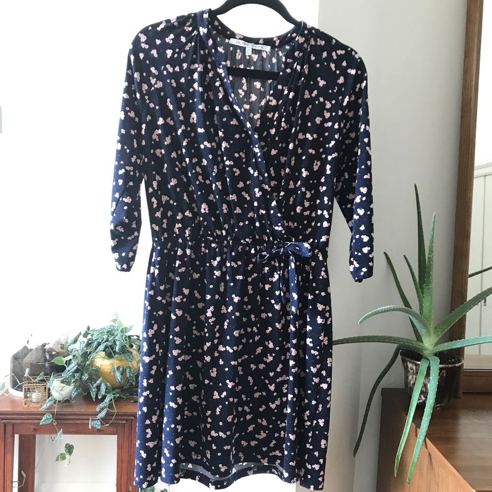 Theia Faux Wrap Dress